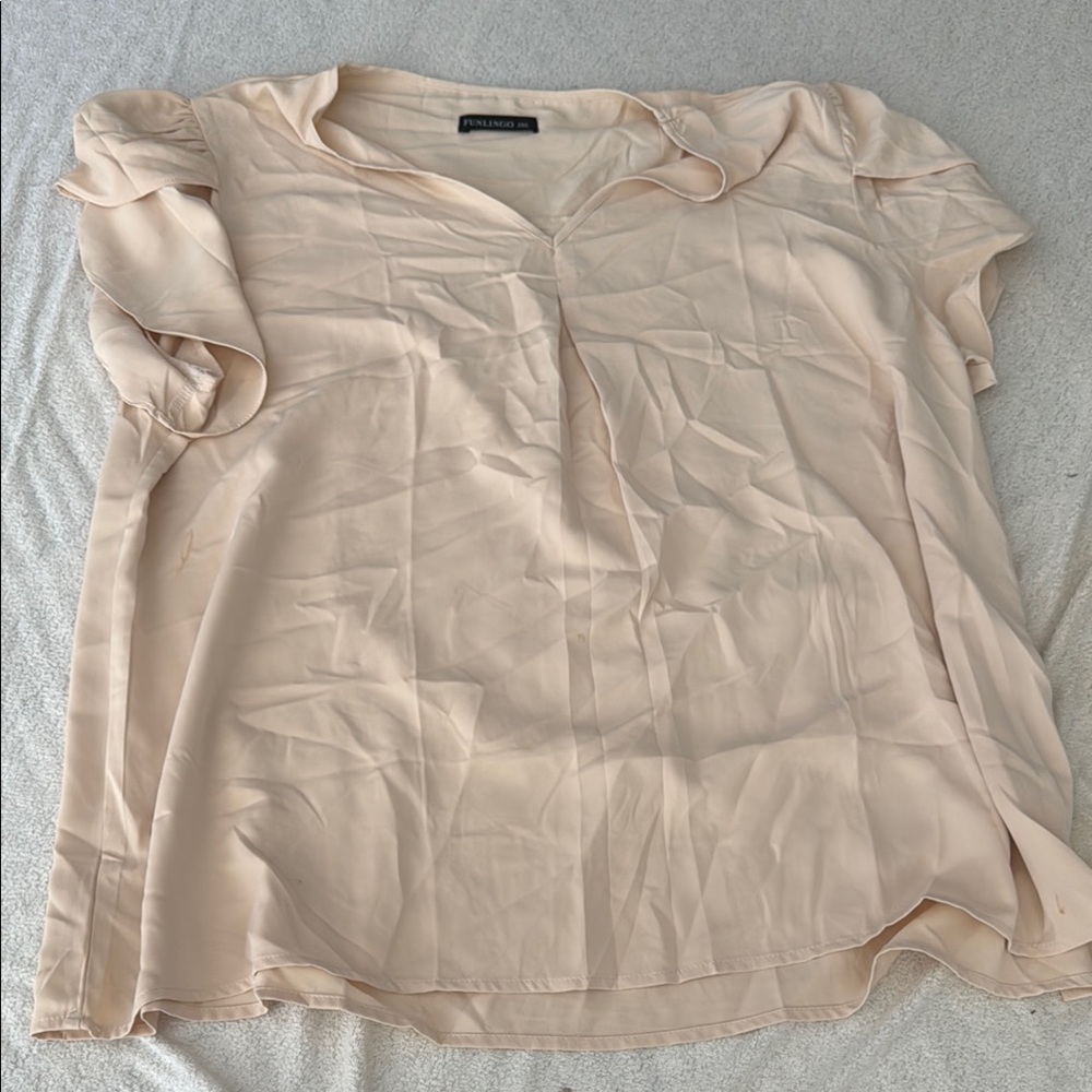 Ann Taylor Orange Polo Collar Relaxed Blouse